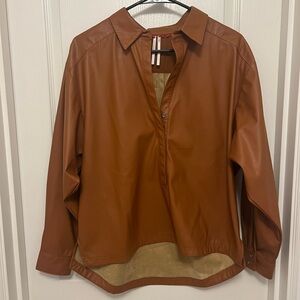 Anthropologie Faux Leather Shirt